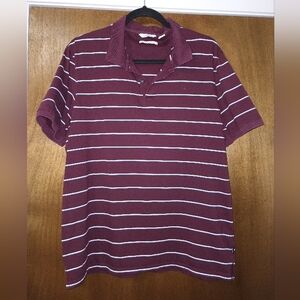 Men's Calvin‎ Klein Striped Polo Shirt L